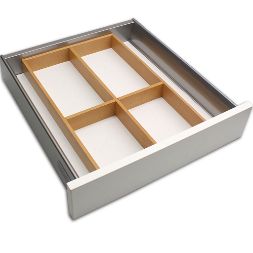 Mehrzweckelement mit 4-Facheinteilung, ohne Boden. Buche